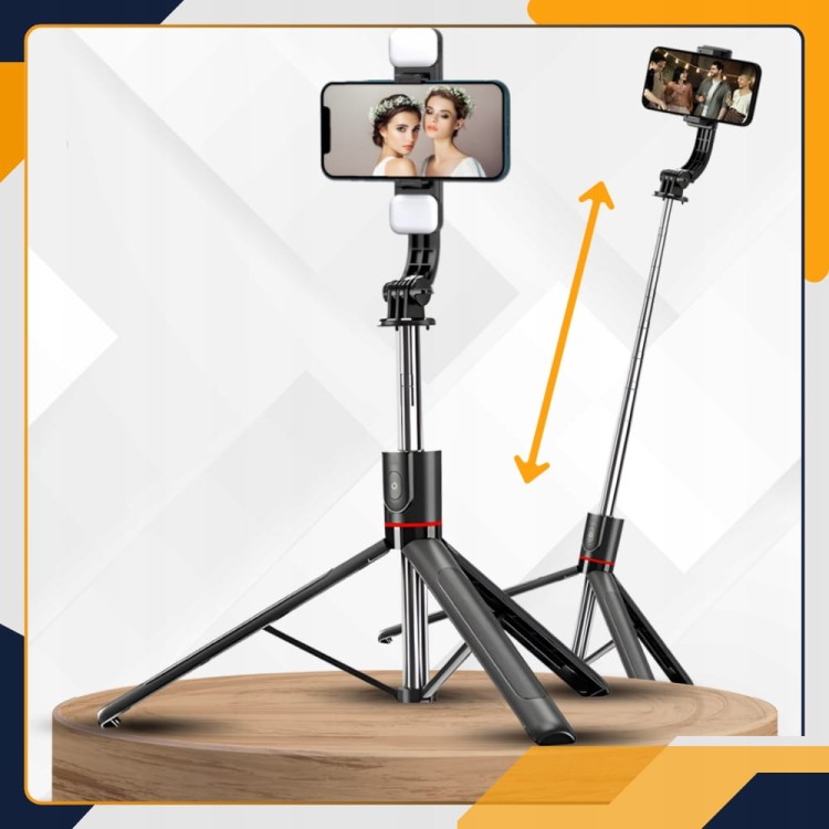 Statyw do telefonu Slayo tripod z podwójną lampą LED do nagrywania vlogów