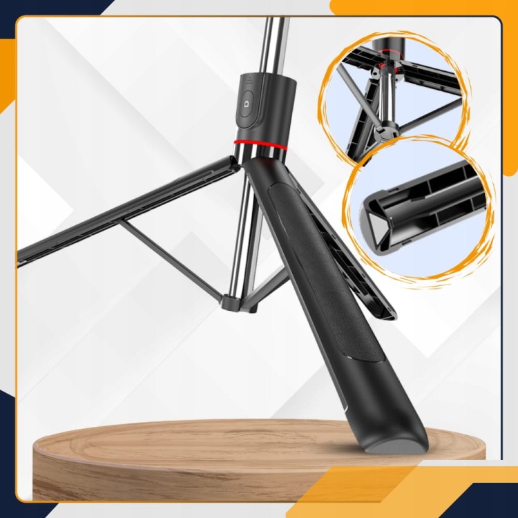 Zestaw kijek selfie 3w1 Slayo – statyw tripod, 2 lampy LED, pilot Bluetooth i uchwyt na smartfon