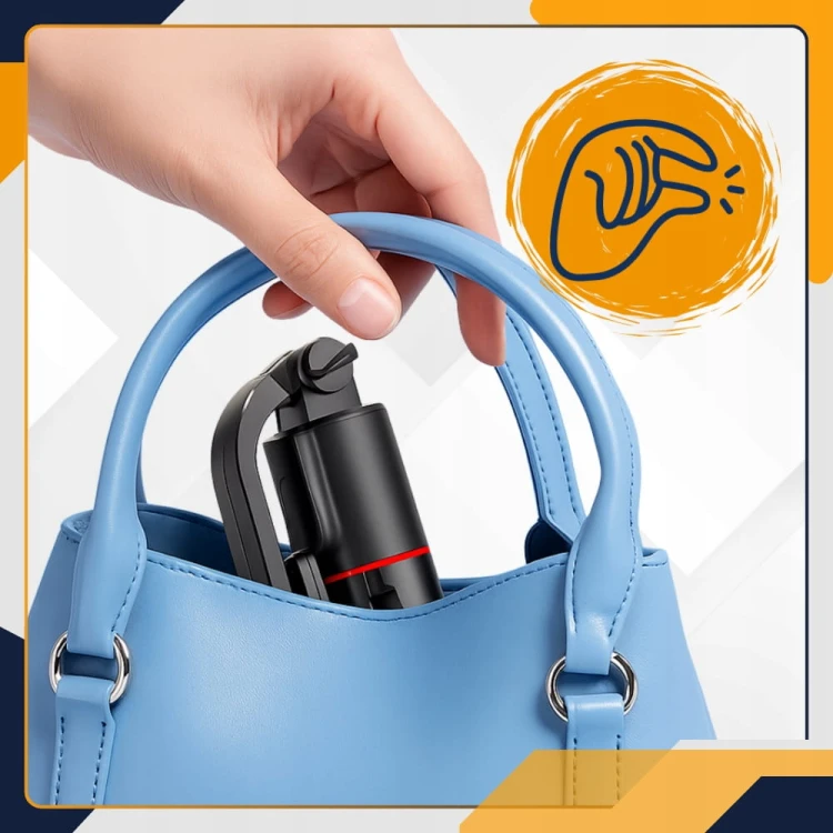 Kompaktowy selfie stick Slayo składany statyw do telefonu mieszczący się w torebce