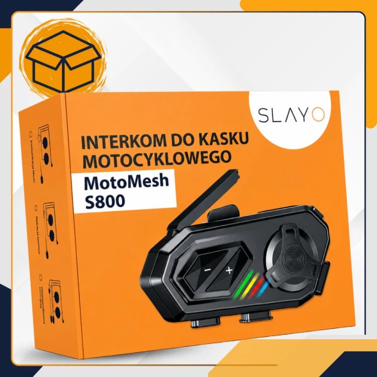 Opakowanie interkomu motocyklowego Slayo MotoMesh S800