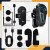 Zawartość zestawu MotoMesh S600: interkom, dwa mikrofony, głośniki 40 mm, klips, rzepy i kabel USB-C