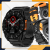 Smartwatch Slayo HD300 Pro na stalowej bransolecie, obok paski silikonowe