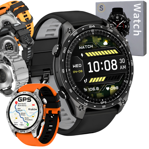 Smartwatch Slayo HD300 Pro z czarnym paskiem silikonowym