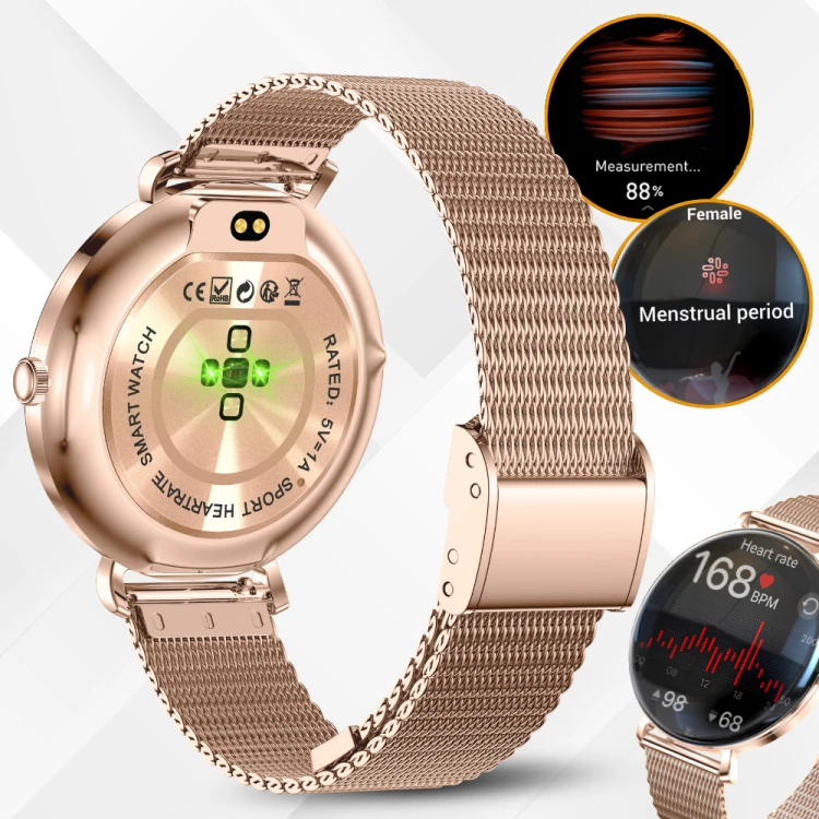 Smartwatch Slayo Grace SM43, widok z bliska na ekran AMOLED
