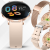 Smartwatch Slayo Grace SM43, widok z boku na złotą kopertę