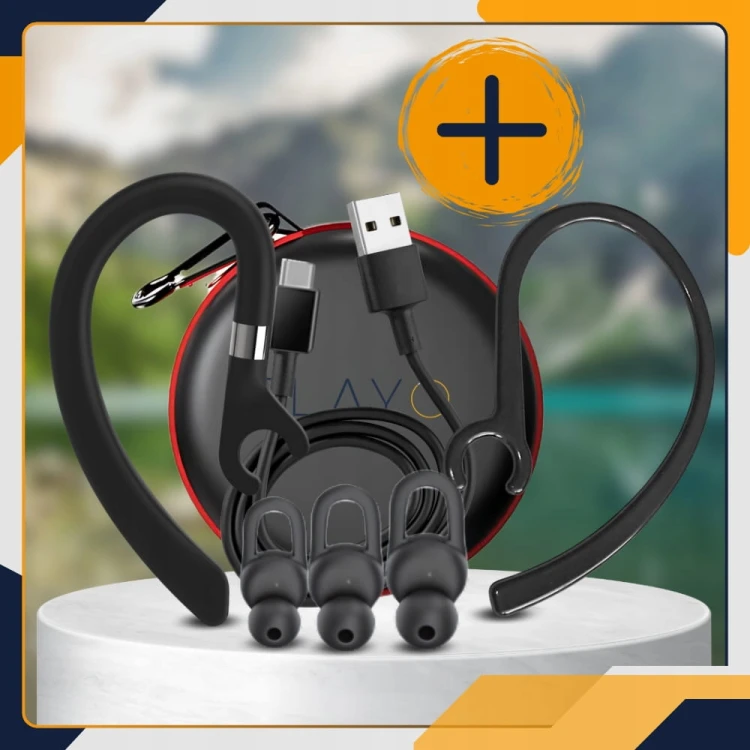 Akcesoria z zestawu Slayo EarWave 700 Ultra: kabel USB-C i trzy gumki douszne