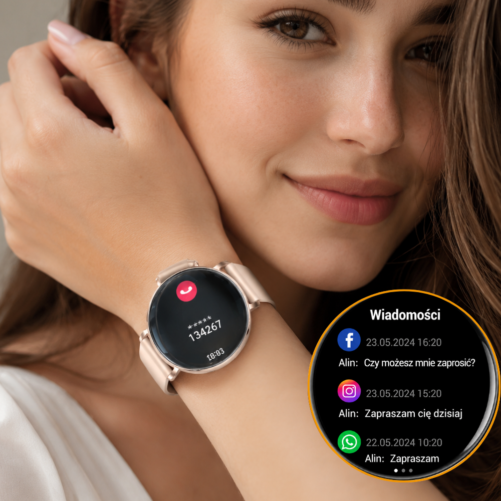 Smartwatch Slayo Grace SM43, rozmowa telefoniczna z zegarka